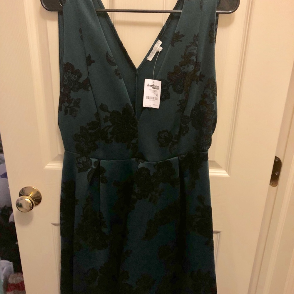 little turquoise deep plunge dress